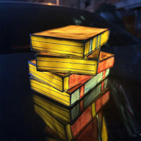 Stained Resin Stacked Books Lamp Nightstand Desk Book Lamps Reading Book Lighting Vintage Table Lamp