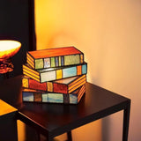 Stained Resin Stacked Books Lamp Nightstand Desk Book Lamps Reading Book Lighting Vintage Table Lamp