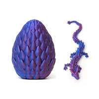 3D Printed Dragon Decoration with Dragon Egg Chinese Style Ornament Purple