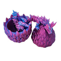 3D Printed Dragon Decoration with Dragon Egg Chinese Style Ornament Purple