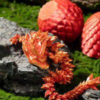 3D Printed Dragon Decoration with Dragon Egg Chinese Style Ornament Gold