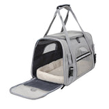 Cat Pet Carrier Travel Carrier Pet Bag for Small Medium Cats Grey