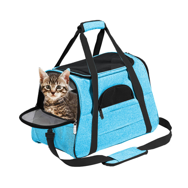 Cat Pet Carrier Travel Carrier Pet Bag for Small Medium Cats Light Blue