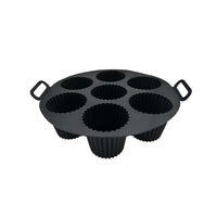 7-Cavity Silicone Cupcake Mold Non Stick Muffin Baking Cups Baking Tool Black