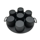 7-Cavity Silicone Cupcake Mold Non Stick Muffin Baking Cups Baking Tool Black