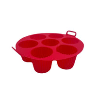 7-Cavity Silicone Cupcake Mold Non Stick Muffin Baking Cups Baking Tool Red