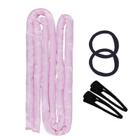 1.6M Heatless Hair Curling Rod Set Long Hair No Heat Lazy Curler Headband Pink