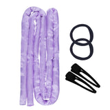 1.6M Heatless Hair Curling Rod Set Long Hair No Heat Lazy Curler Headband Purple