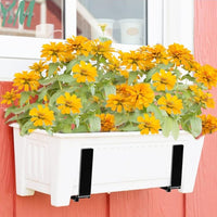 2Pcs Adjustable Planter Boxing Brackets Flower Box Wall Mounting Hooks for Balcony Fences Garden