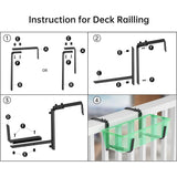 2Pcs Adjustable Planter Boxing Brackets Flower Box Wall Mounting Hooks for Balcony Fences Garden