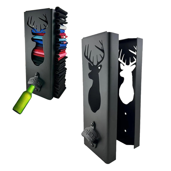 2-in-1 Can Cooler Holder Wall Mounted Can Cooler Rack with Bottle Opener Style 1