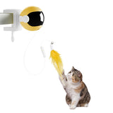 Electric Interactive Cat Toys Automatic Lifting Cat Teaser Toys Set Yellow