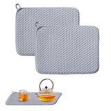 2Pcs Microfiber Dish Drying Mat Absorbent Drying Pad for Kitchen Countertops Sinks