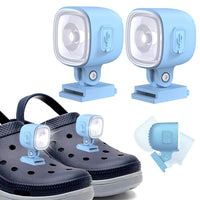 2Pcs Rechargeable Shoe Headlights Water-resistant Shoes Lights with 4 Light Modes Blue