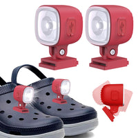 2Pcs Rechargeable Shoe Headlights Water-resistant Shoes Lights with 4 Light Modes Red