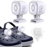 2Pcs Rechargeable Shoe Headlights Water-resistant Shoes Lights with 4 Light Modes White