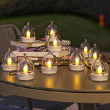 6Pcs Solar Flameless Candle Lights Water-resistant LED Lights Outdoor Garden Patio Yard Decor White