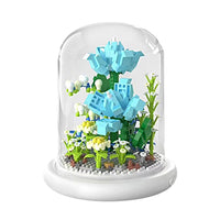 Flower Bouquets Building Toys Flower Building Blocks Kit with Dust Cover Home Office Desk Decor Style 2