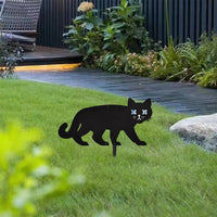 Black Cat Statue Cat Scarer Yard Sign Fox Repellent Garden Home Decor