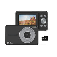 16X Zoom Digital Camera with 32GB Card 1080P Mini Video Camera for Teens Kids Black