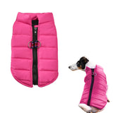 Winter Pet Waistcoat Zipper Clousure Warm Sleeveless Coat for Going Out Rose Red