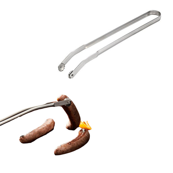 BBQ Sausage Turning Tongs Stainless Steel BBQ Grill Tong