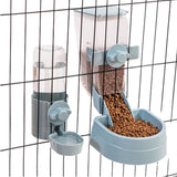 Automatic Food Water Dispenser Set Pet Feeder Bowl Set for Cage Light Blue