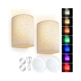 2Pcs Magnetic Wall Sconce Lights Dimmable Battery Operated Wall Mounted Lamps for Bedroom Living Room 13 Lighting Color