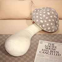 Mushroom Plush Pillow Stuffed Long Body Pillow Sofa Home Decoration Grey