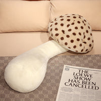 Mushroom Plush Pillow Stuffed Long Body Pillow Sofa Home Decoration Light Brown