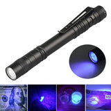 LED Flashlight Clip Mini Light Penlight Pocket Portable Pen Torch Lamp Purple