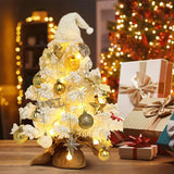 50cm Tabletop Flocking Christmas Tree with LED Lights for Christmas Party Home Decoration