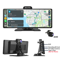 4K HD WIFI Dash Cam 10.26 Inch CarPlay Bluetooth Dual Car Recorder Compatible with Android IOS