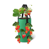 Set of 2Pcs 3 Gallon 12-Planting-Hole Grow Bag with Sturdy Hanging Handle Plant Grow Bag for Strawberry Vegetables Green