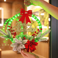 Christmas Wreath Light Dual Power Mode Hanging Christmas Garland Lights Xmas Decor Style 2