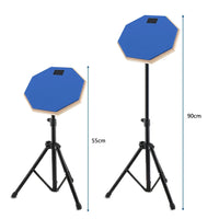 Silent Practice Drum Pad Set Dumb Drum with Drum Stand for Beginners Blue