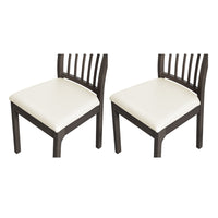 2Pcs Chair Seat Cushion Covers Water Resistant PU Leather Chair Pad Slipcover for Kitchen Dining Chair White