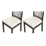 2Pcs Chair Seat Cushion Covers Water Resistant PU Leather Chair Pad Slipcover for Kitchen Dining Chair White