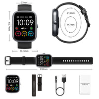 Bluetooth Smart Watch Water Resistant Fitness Activity Tracke Sports Watch Heart Rate Sleep Monitor Black