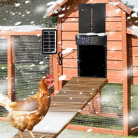 Solar Powered Automatic Chicken Coop Door LCD Display Light Sensor Chicken Door with Remote