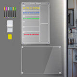 Magnetic Acrylic Weekly Calendar for Fridge Clear Dry Erase Planner Board Set Style 2