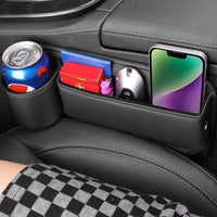 Car Seat Gap Organizer with Cup Storage Holder for Phones Glasses Keys Cards for Master Seat