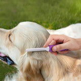 Detangling Pet Grooming Comb with Long and Short Stainless Steel Teeth for Dog Cat