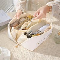 Travel Makeup Bags Wide Open Cosmetic Organizer Bag Toiletry Bag White