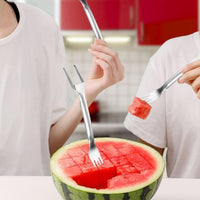 2Pcs 2-in-1 Fruit Cutter Watermelon Fork Slicer Cutter Slicer Tool