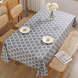 Moroccan Pattern Tablecloth Rectangle Dining Table Cover Christmas Party Decor Grey