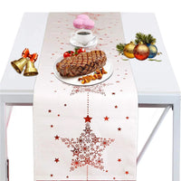 Christmas Table Runner Table Cover Xmas Decor Dining Cloth Cover Style 2