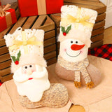 2Pcs Santa Gift Hanging Stocking Xmas Hanging Pouch Christmas Stocking Decoration for Holiday Party Decor Style 1