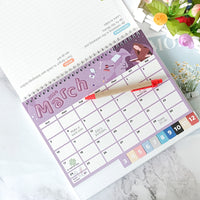 16 Monthly Desk Calendar 2024 with To-do List and Notes Content