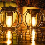 2Pcs Solar Lanterns Outdoor Lights Water-Resistant Hanging Garden Decorative Lights for Yard Patio Style 1